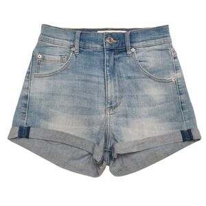 Garage Denim Shorts Womens 00 Light Blue Ultra High Rise Cuffed Summer Core